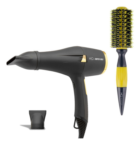 Imagem 1 de 10 de Kit Secador Profissional Vortex E Escova Prime Termic 19mm