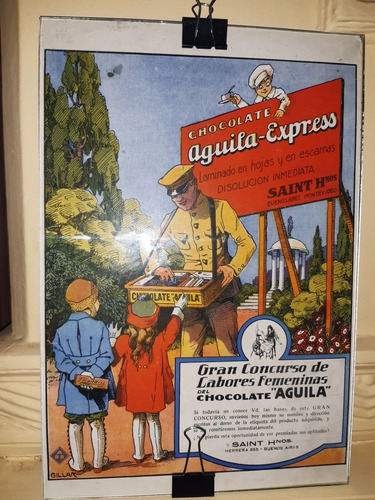 Publicidad Antigua En Papel Chocolate Aguila Express 35 X 24