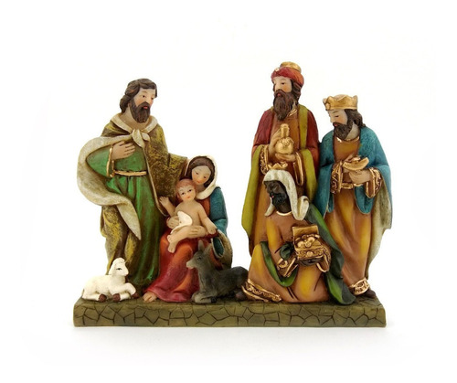 Presépio Jesus De Natal Em Resina 16cm Papai Noel Arvore