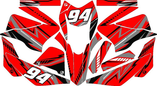 Stickers Para Moto Ws150 Sport Color Roja Mod-40