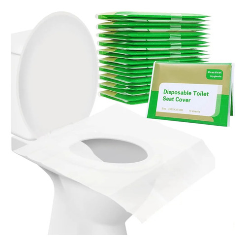 Protetor Vaso Sanitário Descartável Degradável Kit 50 Folhas Cor Branco