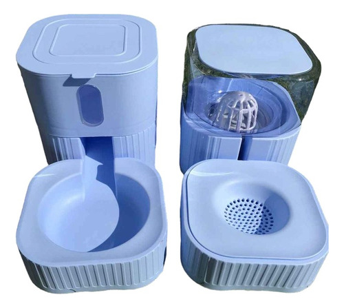 Pack Dispensador De Comida Y Agua Automático Gatos Y Perro  