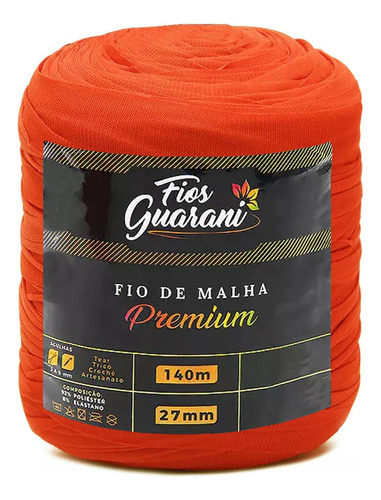 Fio De Malha Premium Guarani 140mts 200g Crochê Tricô Cor 16- Laranja