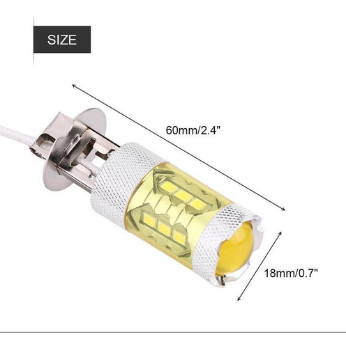 Luz Niebla Coche 1 Par 12v-24v 80w H3 16smd Led Amarillo