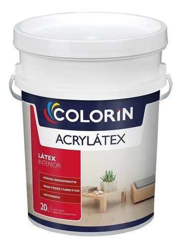 Latex Interior Mate Antihongo Colorin 20l Pinturerias Yanina