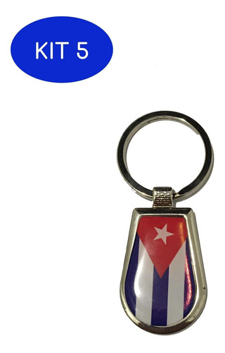 Kit 5 Chaveiro Da Bandeira De Cuba
