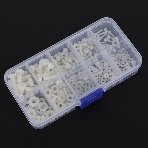 . 270 Unids/caja M2/m2.5/m3/m4/m5 Nylon Tornillo Arandela