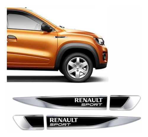 Aplique Lateral Renault Kwid Emblema Resinado Par Res05  Fgc