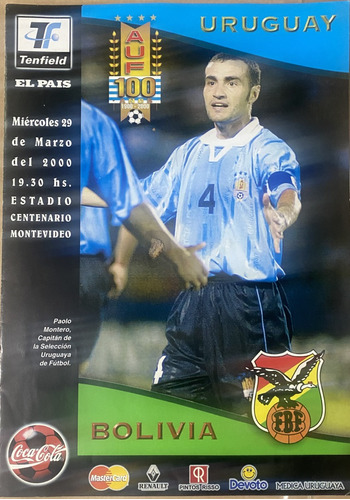 Folleto Partido Uruguay Vs Bolivia, Marzo 2000 , Cr7b2