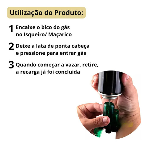 Gás Butano Refil Isqueiros E Maçarico 5 Adaptadores Recarga
