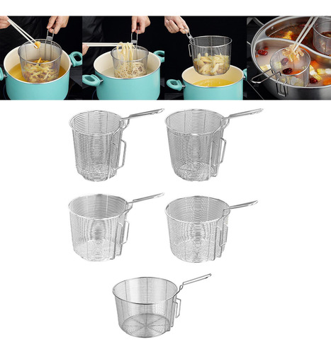 Colador De Fideos De Acero Inoxidable Con Mango, 10 Cm Y 10