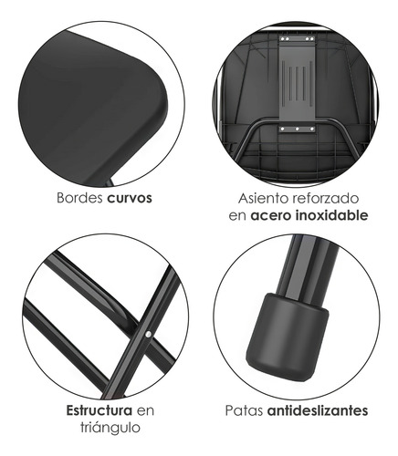 Set 10 Sillas Plegables Plástico Para Eventos Resistentes