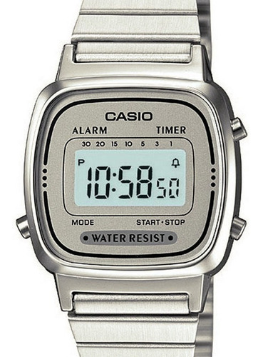 Relógio Casio Feminino La670 Cinza Vintage Tamanho Mini