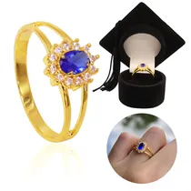 Comprar Anel Formatura Feminino Moeda Banhada - Design Gráfico