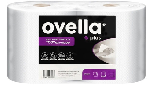 Toalla Papel Sin Prepicado Marca Ovella 2x190 Metros 