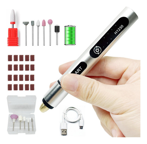 Kit De Taladros Eléctricos Para Uñas Usb Recargable De
