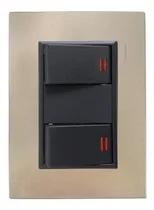 Comprar Plaqueta Duomo Flat Champagne Con 2 Toma Interruptores Unipo