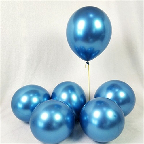 Globos Latex Cromado Azul Reflex R12 30cm X12