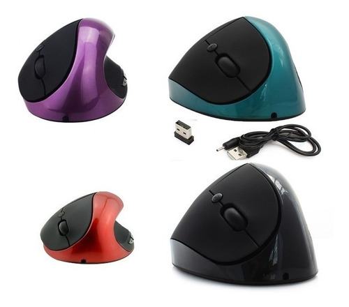 Mouse Ergonómico Vertical Usb Recargable Inalámbrico Laptop