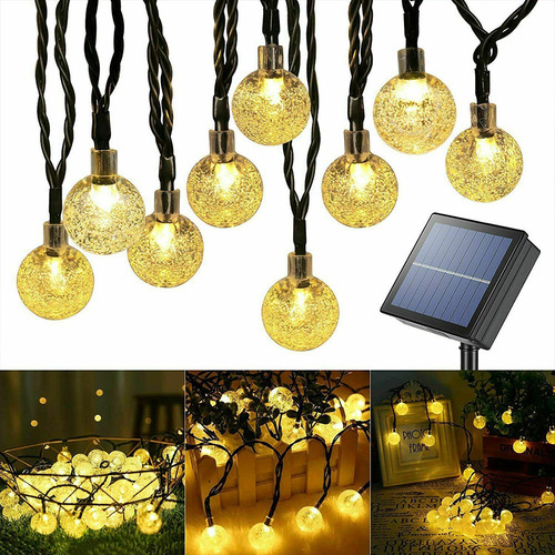 Tira De 50 Focos Led Solares Para Jardín Exteriores