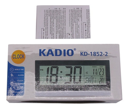 Reloj De Mesa Digital Led 4 Funciónes  Kadio Kd 1852 Medidor