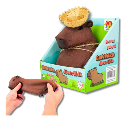 Capivara Borracha Anti Stress Estica Squishy Flexivel Brinde