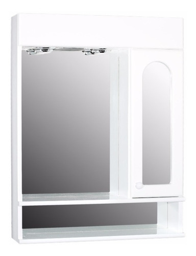 Espejo De Baño Minda 60x78 Botiquín Luces Doble Estante