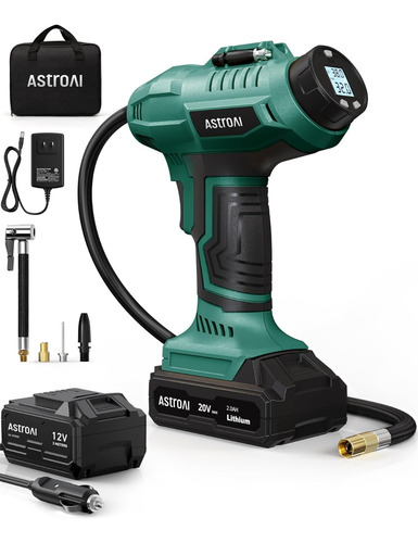Inflador De Neumáticos Inalámbrico, 160 Psi, Verde; Astroai