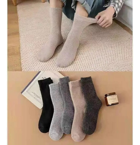 Pack De 5 Calcetines De Lana Merino, Calcetines De Invierno