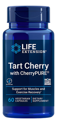 Cereja Ácida Life Extension Com Cherrypure 60 Capsulas 4un