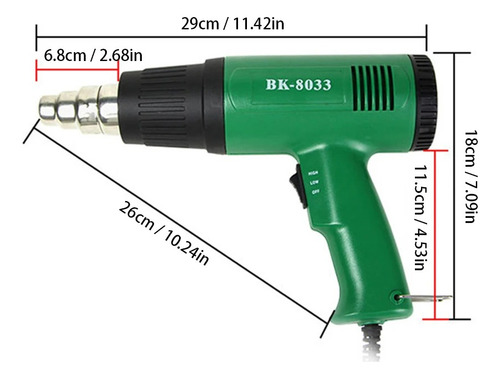 Pistola Calor Baku Bk8033 600 Grados Centigrados