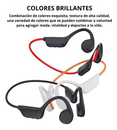 Auriculares Conducción Osea Todos Los Deportes 32gb Naranja
