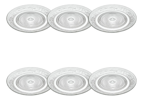 6 Plato Pastelero Class De Vidrio 8