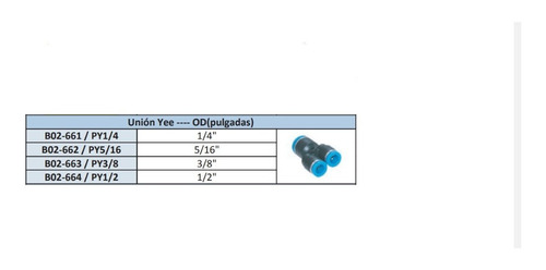  Unión Yee-- Manguera 5/16 