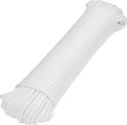 comprar Cuerda Piola Poliéster Trenzada 5mm Blanca Rollo 30mt Fiero