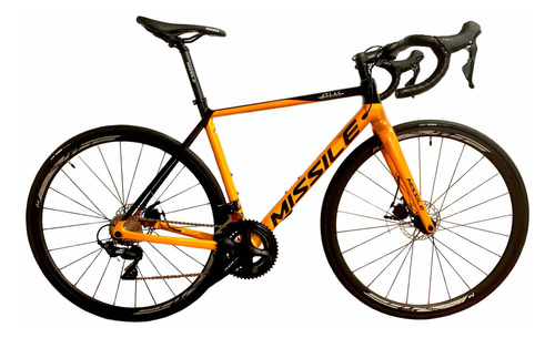 Bicicleta ruta Missile Atlas R7000 R23 M 22v frenos de disco mecánico cambios Shimano 105 color naranja