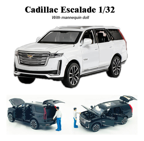 Q Cadillac Escalade Miniatura Metal Car Con Luz Y Sonido #