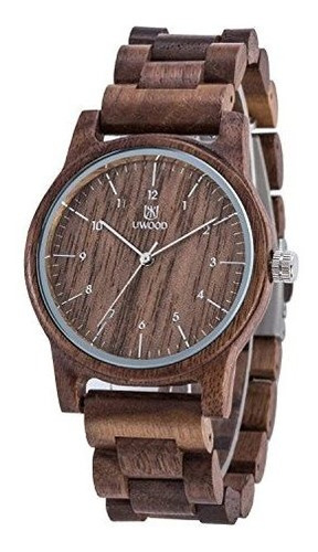 Uwood Relojes De Madera Natural Hecho A Mano, Unisex, Leeev 