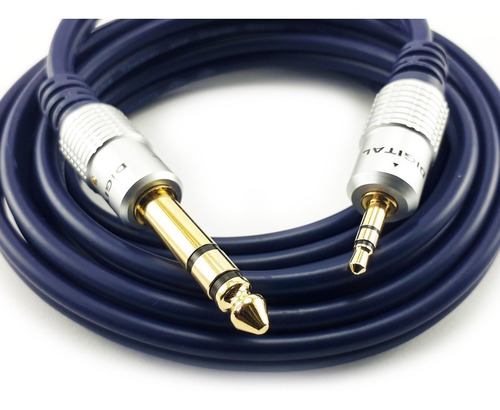 Cable De Audio Plug De 1/4 Trs Estéreo A Plug 3,5mm 3.6 Mts