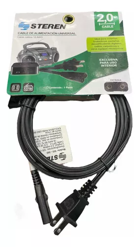 Cable de alimentación universal figura 8 2C 18 AWG de 1,83 mts