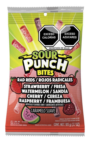 Gomitas Sour Punch Bites Frutos Rojos 105g