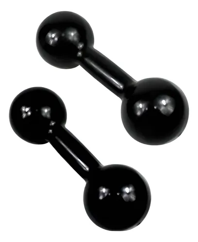 Par De Halter Bola Emborrachado de 1kg Exercício Em Casa - Cor Pr...