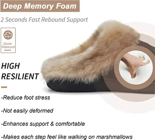 Pantuflas De Abrigo Plantilla Memory Foam Para Dama