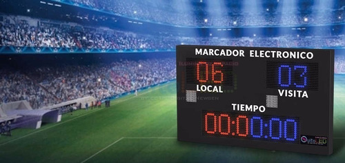 Imagen 7 de 9 de Marcador Electronico Led Inalambrico Exterior Sirena Deport