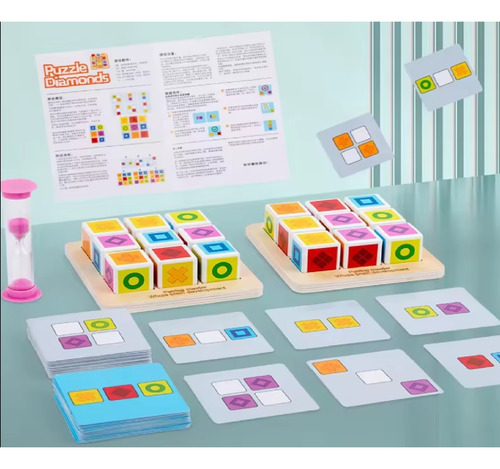 Puzzle Diamonds Cubo Block 3d Educativo Montessori -759