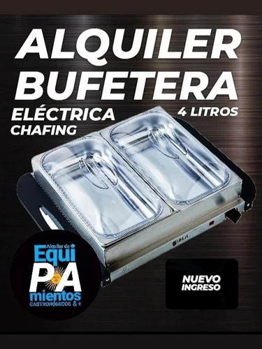 Bufetera Chafing Eléctrico Alquiler 