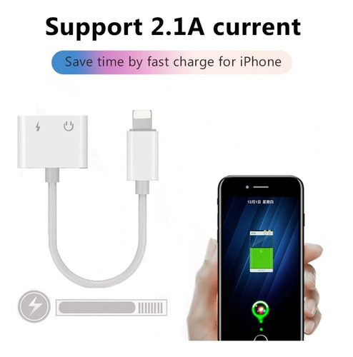 Imagen 9 de 10 de Adaptador Lightning iPhone iPad Audio Jack 3.5 + Carga J-009