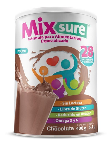 Mixsure Polvo Suplemento Alimenticio. Caja 4 Latas De 400 G