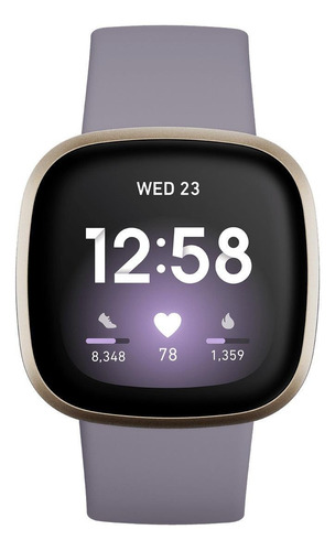 Smartwatch Fitbit Versa 3 1.58" caja de  aluminio anodizado  soft gold aluminum, malla  thistle de  elastómero y aluminio anodizado FB511