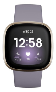 Smartwatch Fitbit Versa 3 1.58" caja de aluminio anodizado soft gold aluminum, malla thistle de elastómero y aluminio anodizado FB511